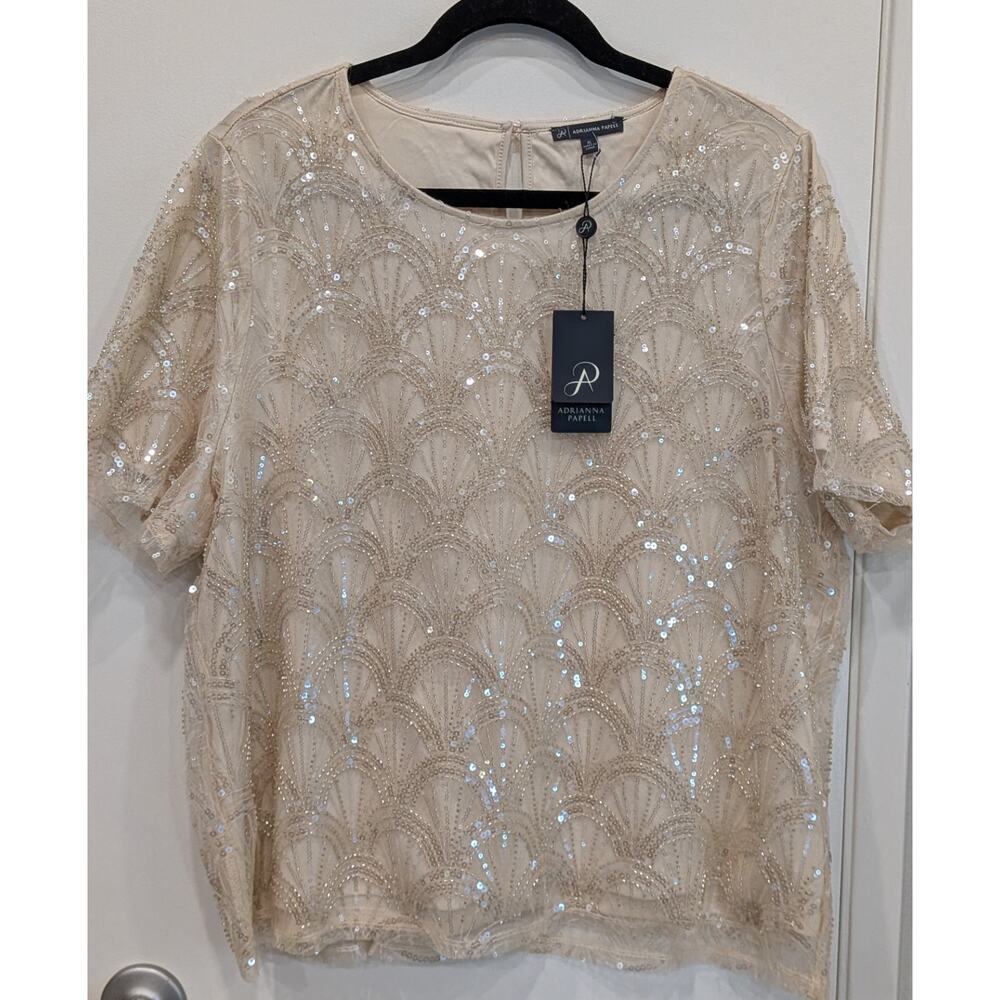 NWT Adrianna Papell XL Embellished Motb Formal Sparkle